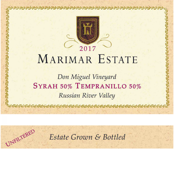 2017 Marimar Estate Winery Syrah and Tempranillo