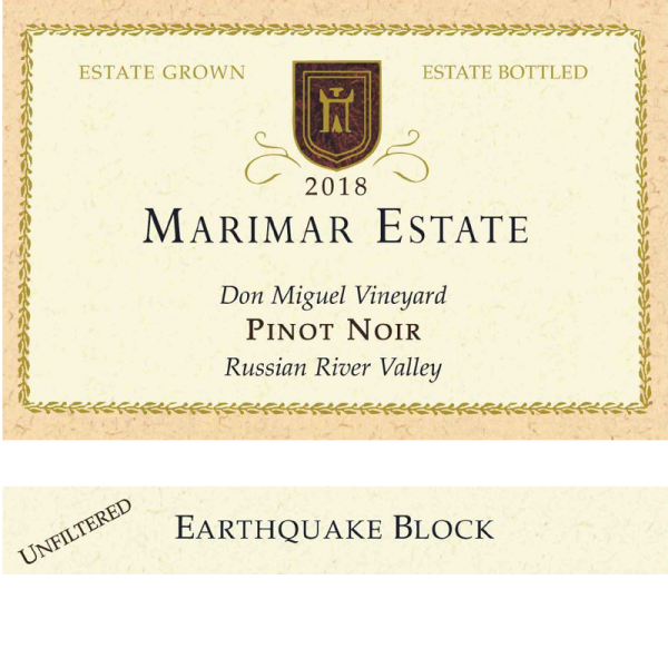 2018 Marimar Estate Winery Earthquake Block Pinot Noir