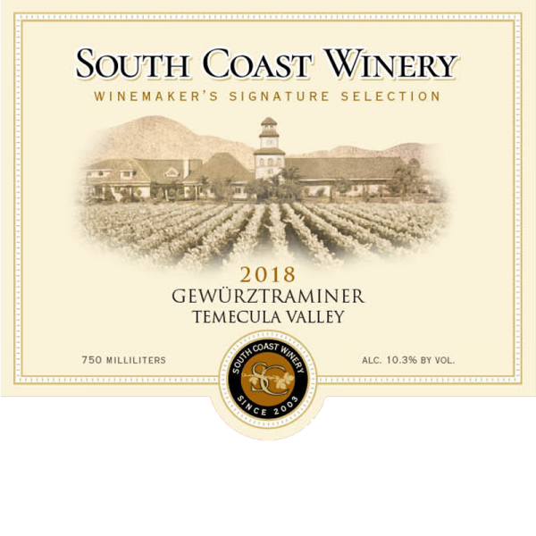 2018 South Coast Winery Gewürztraminer 