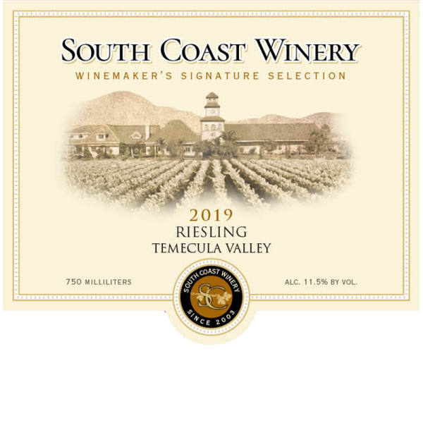 South Coast Winery Riesling 2019