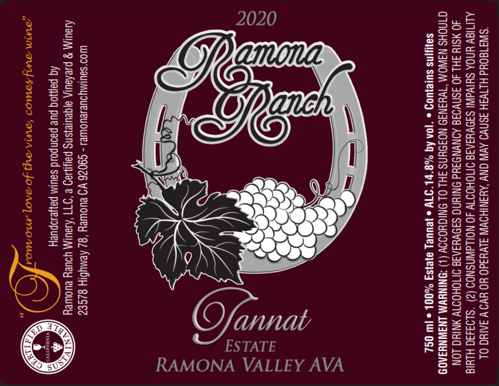 Ramona Ranch Tannat 2020