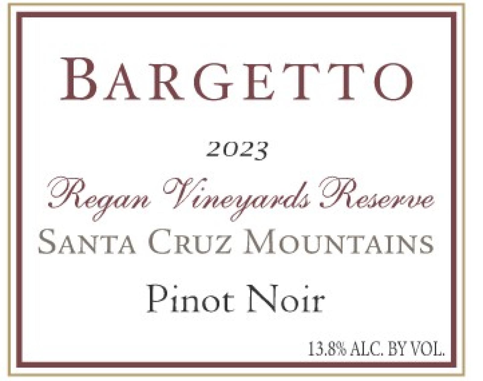 Reserve Pinot Noir Santa Cruz Mountain AVA