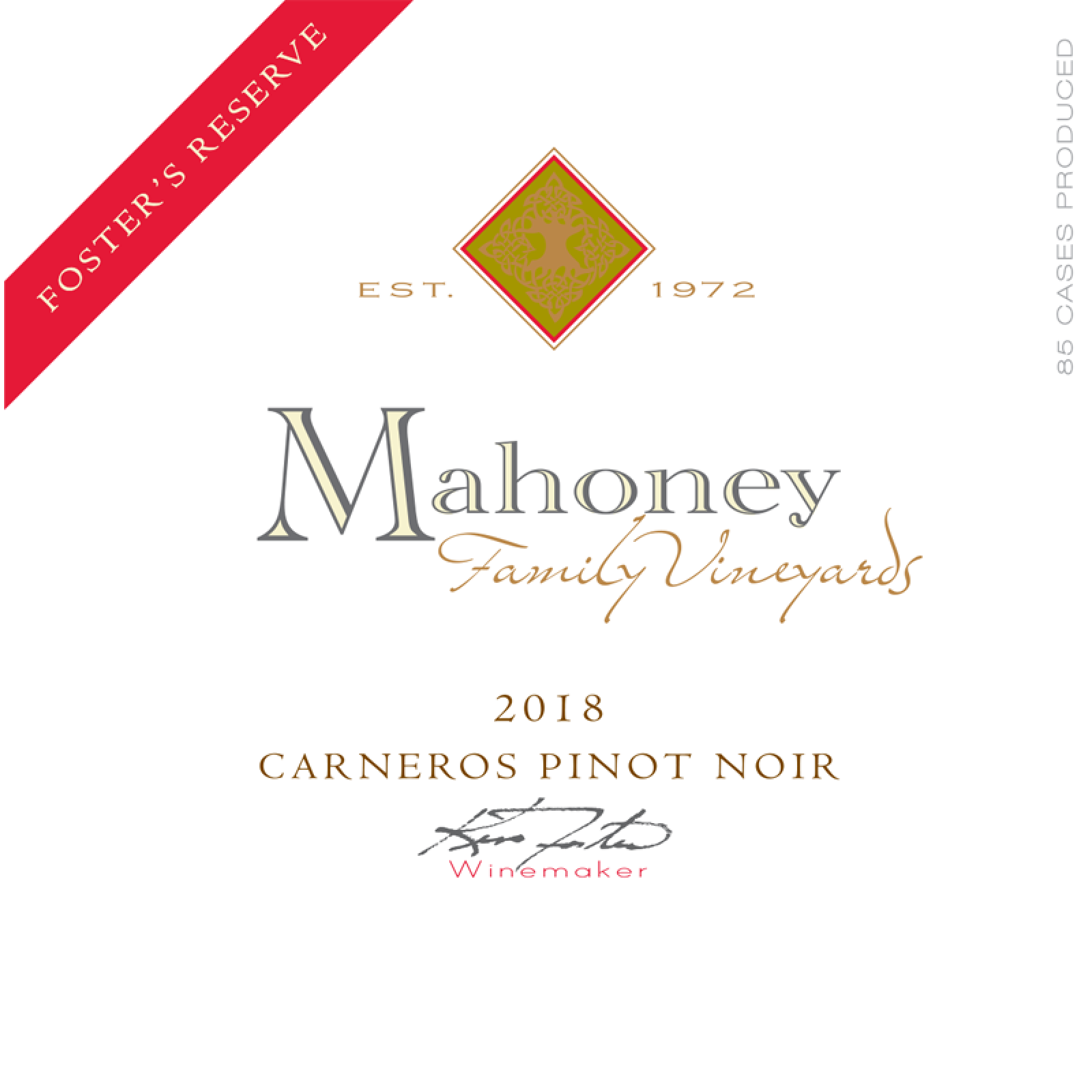 Mahoney Family Vineyards Fosters Reserve Pinot Noir 2018