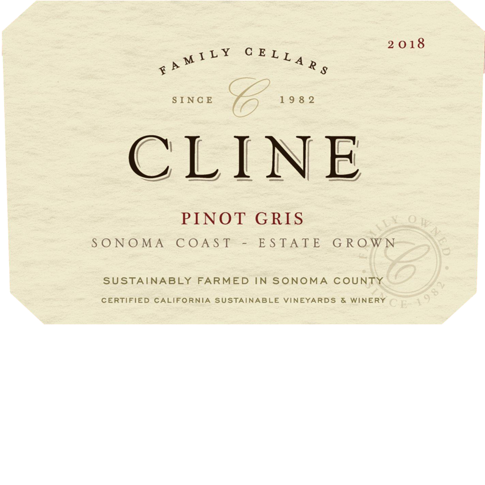 2018 Cline Family Cellars Five Sisters Ranch Pinot Gris 